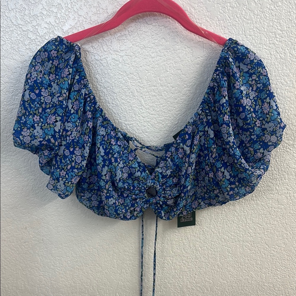 Floral Blue Crop Top